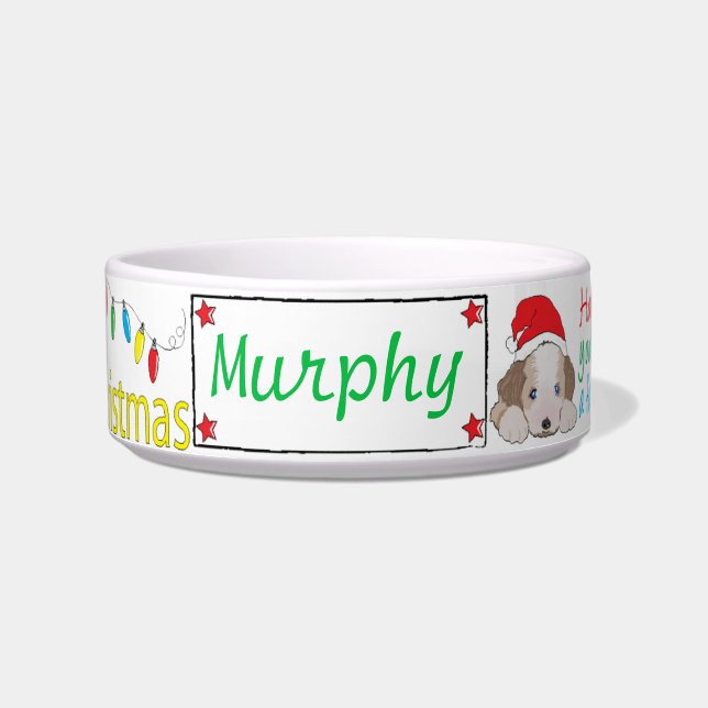 Weihnachtscreme Pet Bowl Furry Little Xmas/Med Napf (Vorderseite)