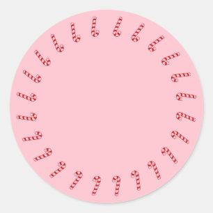 Weihnachtscreme-Rahmen Rosa niedlich Runder Aufkleber