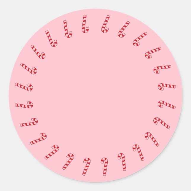 Weihnachtscreme-Rahmen Rosa niedlich Runder Aufkleber (Vorderseite)