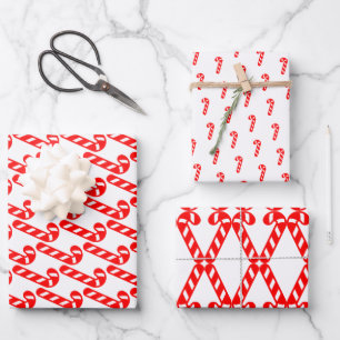 Weihnachtscreme Rot Geschenkpapier Set