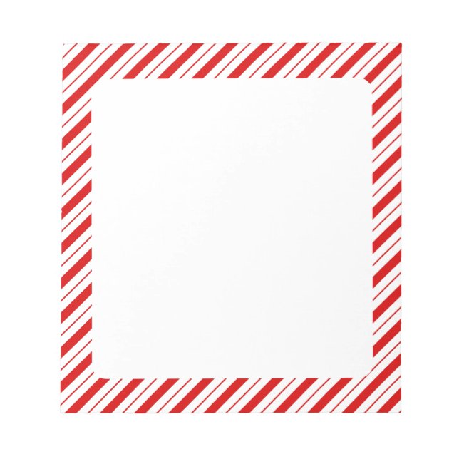 Weihnachtscreme Striped Notepad Notizblock (Vorderseite)