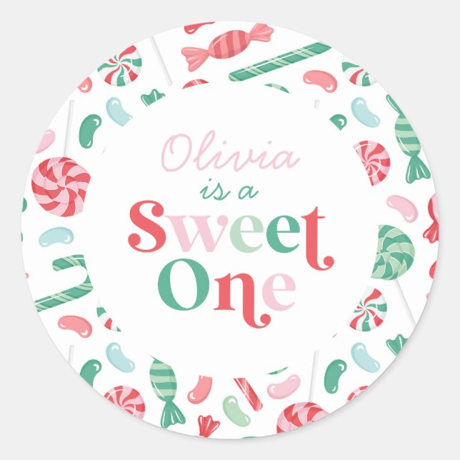 Weihnachtscreme Sweet One Runder Aufkleber (Vorderseite)
