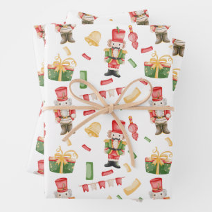 Weihnachtscreme und Dekorationen Geschenkpapier Set