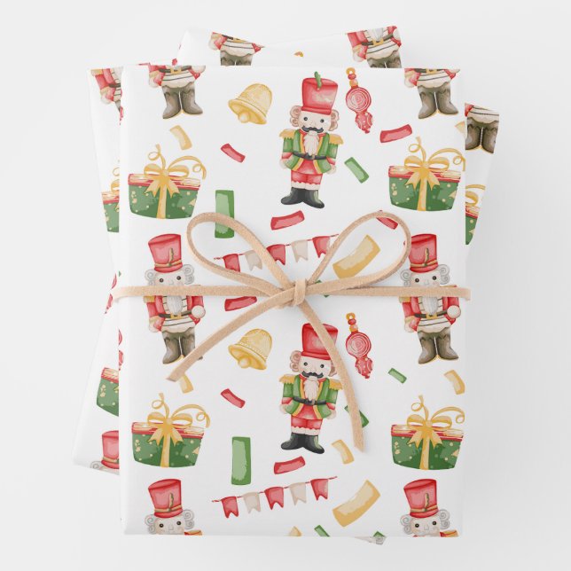 Weihnachtscreme und Dekorationen Geschenkpapier Set (Beispiel)
