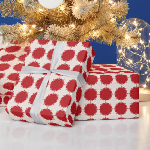 Weihnachtscreme und Rot Geschenkpapier