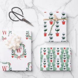 Weihnachtscreme-Wappen Geschenkpapier Set