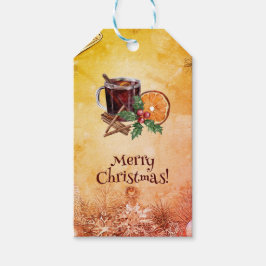 Weihnachtscup Orange Holly Berry Cinnamon Gruß Geschenkanhänger