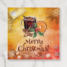 Weihnachtscup Orange Holly Berry Cinnamon Gruß Geschenkanhänger