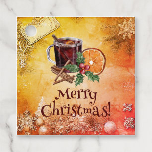 Weihnachtscup Orange Holly Berry Cinnamon Gruß Geschenkanhänger