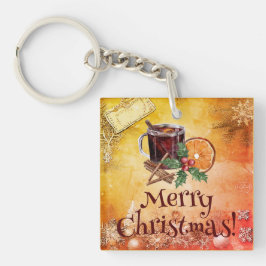 Weihnachtscup Orange Holly Berry Cinnamon Gruß Schlüsselanhänger