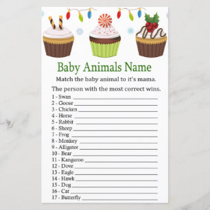 Weihnachtscupcakes Kleintiere Name Spiel