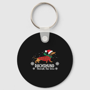 Weihnachtsdachshund Durch Den Schnee Wiener Hund S Schlüsselanhänger