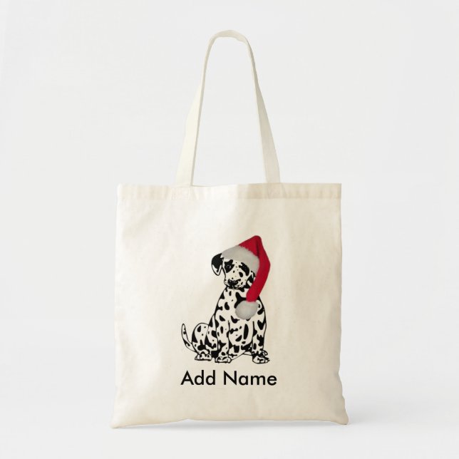 WeihnachtsDalmatiner Personalisiert Tragetasche (Vorne)