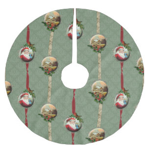 WeihnachtsDamaskus und Ribbons Polyester Weihnachtsbaumdecke