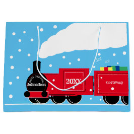Weihnachtsdampf-Zug im Schnee Große Geschenktüte