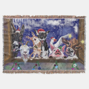 Weihnachtsdecke Lustige Bauernhoftierparty Decke