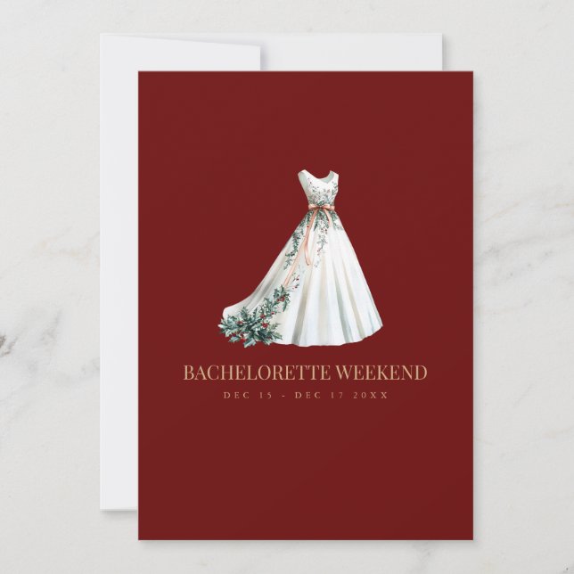 Weihnachtsdekor Bachelorette Wochenendkarte Einladung (Vorderseite)