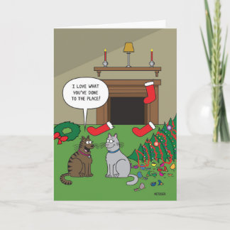 Weihnachtsdekor der Katze Karte