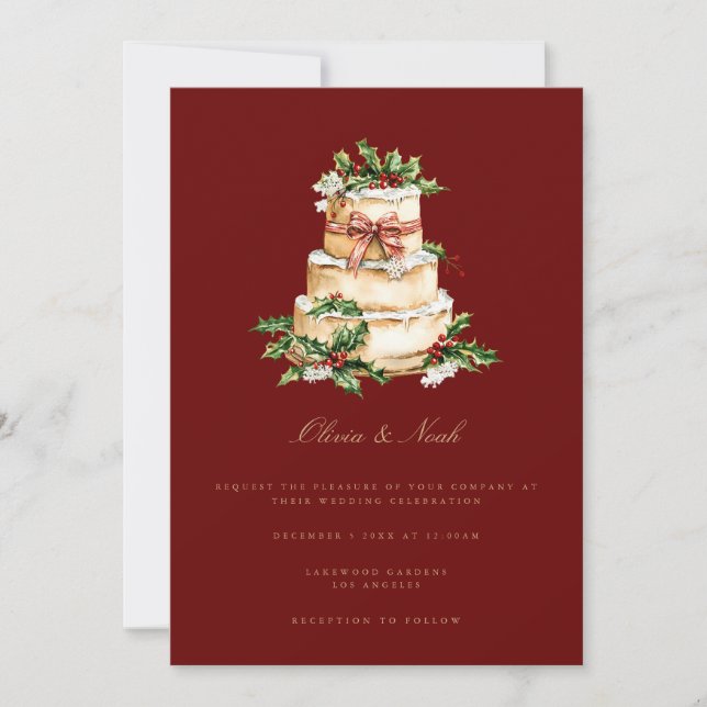 Weihnachtsdekor Hochzeitskarte Einladung (Vorderseite)