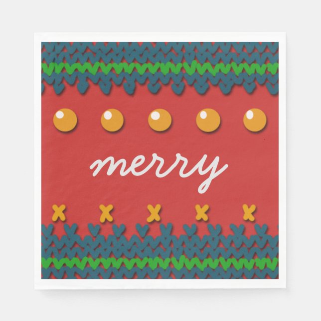 Weihnachtsdekor mit individuellem Text Serviette (Vorderseite)
