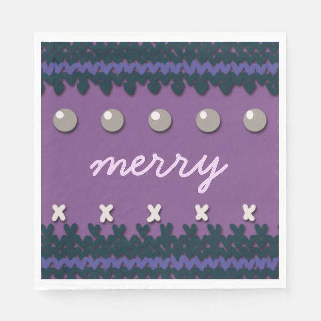 Weihnachtsdekor mit individuellem Text Serviette (Vorderseite)