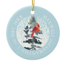 Weihnachtsdekor Roter Kardinal Wasserfarbe Custom