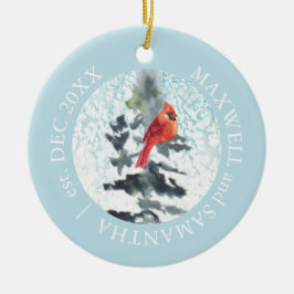 Weihnachtsdekor Roter Kardinal Wasserfarbe Custom Keramik Ornament