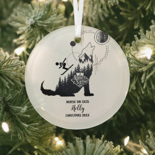 Weihnachtsdekor Schneeschuhwandern Geschenk Ornament Aus Glas
