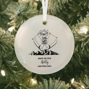 Weihnachtsdekor Schneeschuhwandern Geschenk Ornament Aus Glas