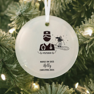 Weihnachtsdekor Schneeschuhwandern Geschenk Ornament Aus Glas