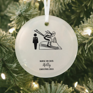 Weihnachtsdekor Schneeschuhwandern Geschenk Ornament Aus Glas
