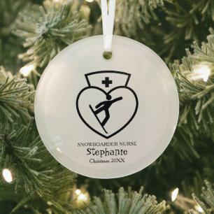 Weihnachtsdekor Snowboarding Nurse Shredding Gesch Ornament Aus Glas