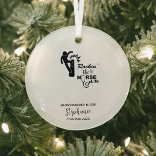 Weihnachtsdekor Snowboarding Nurse Shredding Gesch Ornament Aus Glas