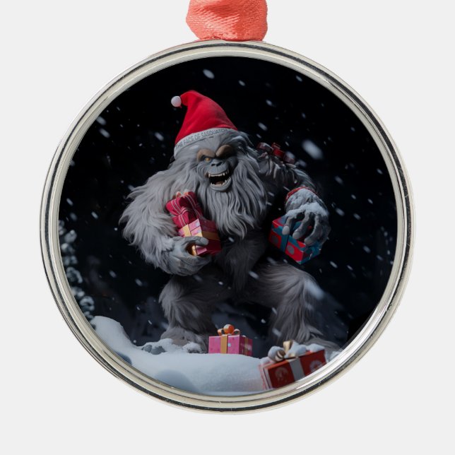 Weihnachtsdekoration Bigfoot Ornament Aus Metall (Vorne)