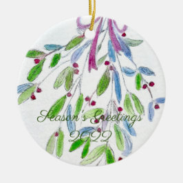 Weihnachtsdekoration der Mistletoe-Keramik Keramik Ornament