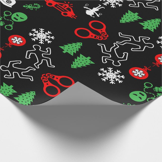 Weihnachtsdekoration der Polizei Geschenkpapier (Ecke)