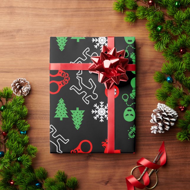 Weihnachtsdekoration der Polizei Geschenkpapier (Feiertagsgeschenk)