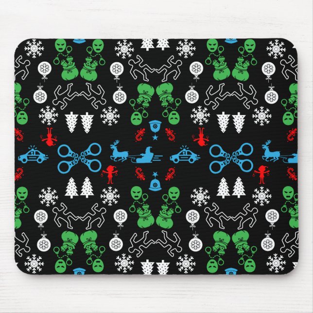 Weihnachtsdekoration der Polizei Mousepad (Vorne)