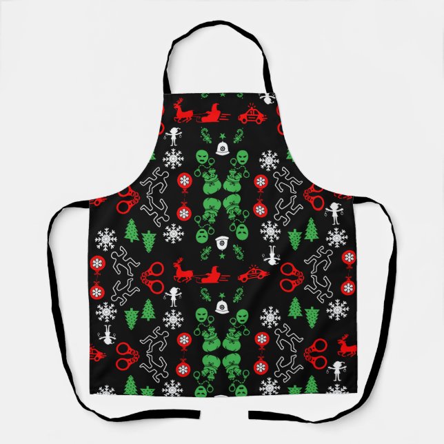 Weihnachtsdekoration der Polizei Schürze (Vorderseite)