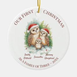 Weihnachtsdekoration - Erstes Weihnachten Familie  Keramik Ornament