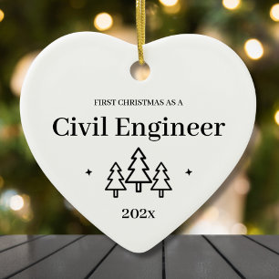 Weihnachtsdekoration für Absolventen des Bauingeni Keramik Ornament