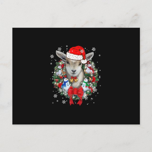 Weihnachtsdekoration für Ziegen Weihnachtsgeschenk Einladungspostkarte (Vorderseite)
