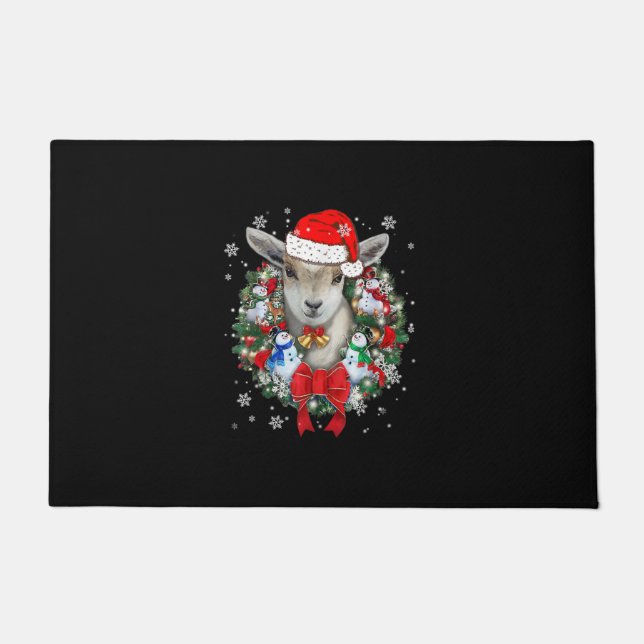 Weihnachtsdekoration für Ziegen Weihnachtsgeschenk Fußmatte (Vorderseite)
