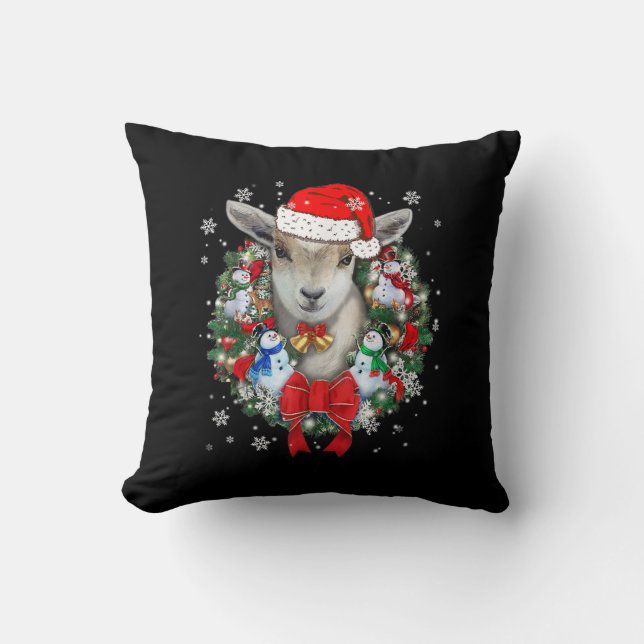 Weihnachtsdekoration für Ziegen Weihnachtsgeschenk Kissen (Vorderseite)