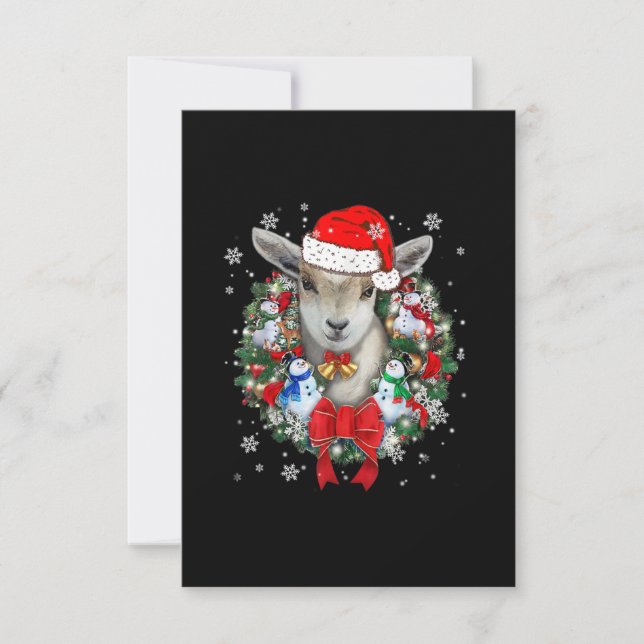 Weihnachtsdekoration für Ziegen Weihnachtsgeschenk RSVP Karte (Vorderseite)