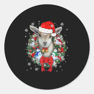 Weihnachtsdekoration für Ziegen Weihnachtsgeschenk Runder Aufkleber