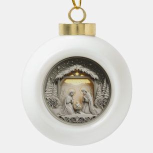 Weihnachtsdekoration Geburt Christi – Heilige Fami Keramik Kugel-Ornament