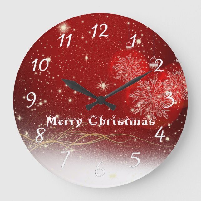 Weihnachtsdekoration Große Wanduhr (Vorderseite)