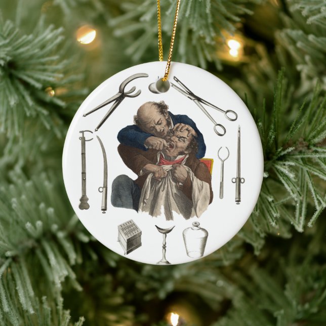 Weihnachtsdekoration im Zahnbüro Keramik Ornament (Baum)
