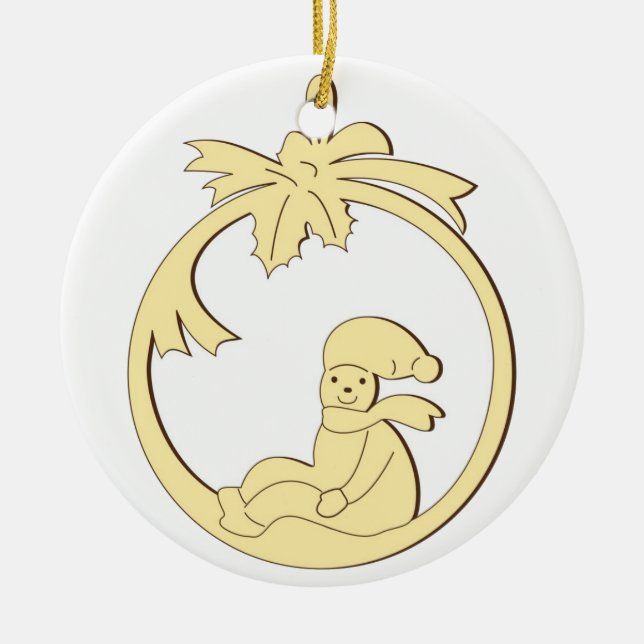 Weihnachtsdekoration Keramik Ornament (Vorne)